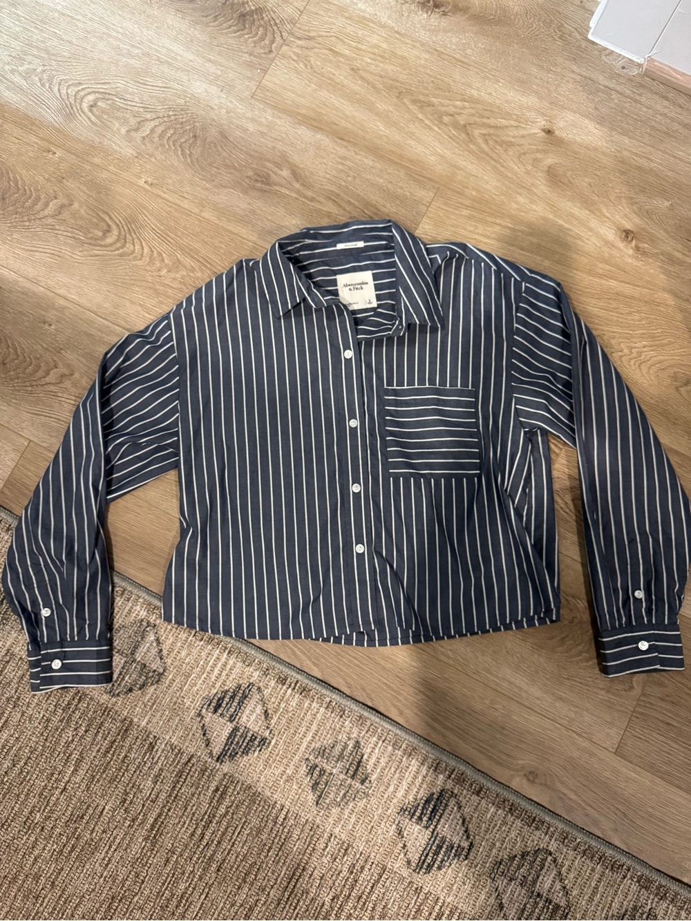 Abercrombie Striped Navy Button-Up Shirt